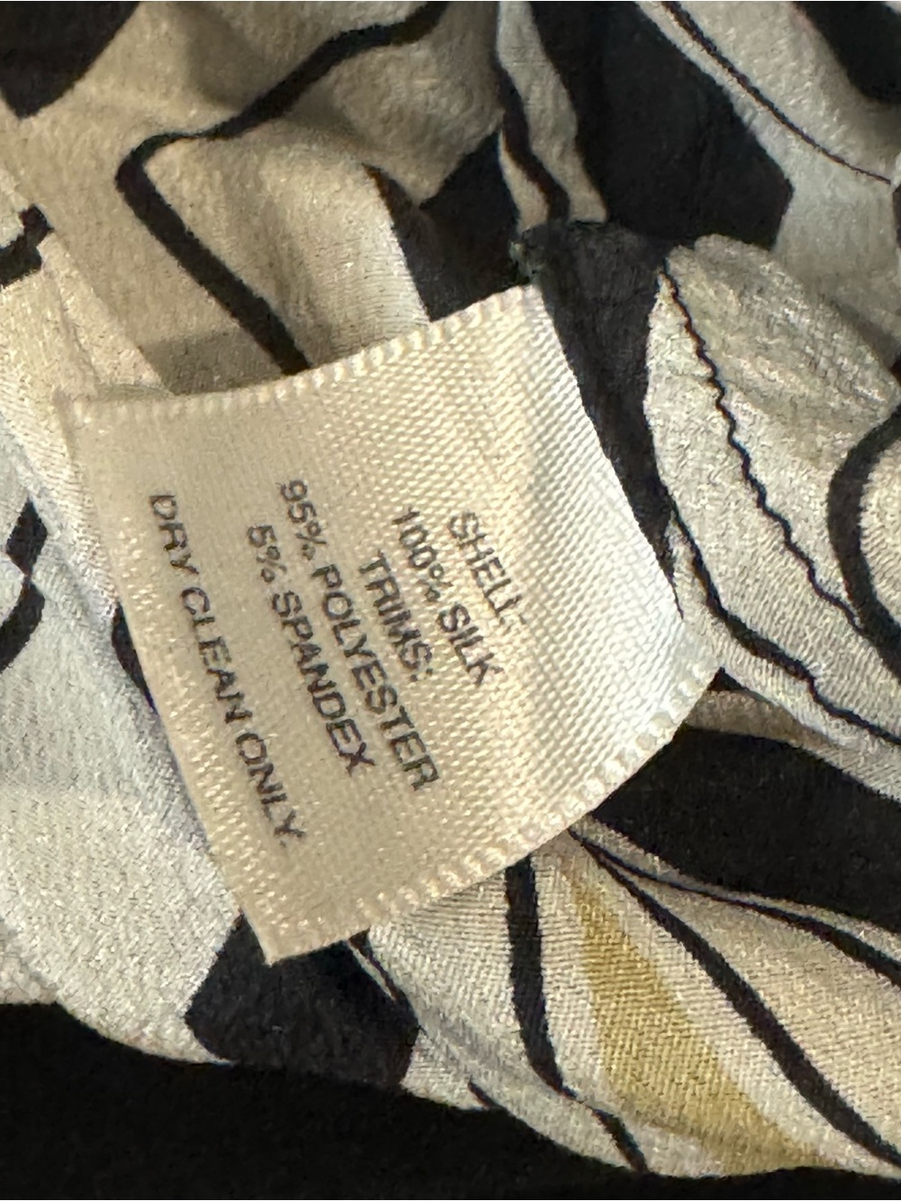 White House Black Market Black, White Geometric Print Camisole - Picture 5 of 6